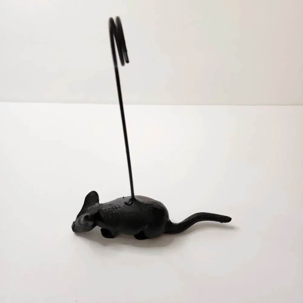 Cast Iron Rat/ Mouse Clip Photo Holder New Without Tags
